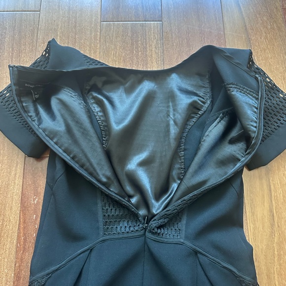 Banana Republic Black Mesh Panel Short Sleeve Mini Dress - Picture 8 of 8